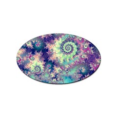 Violet Teal Sea Shells, Abstract Underwater Forest Sticker Oval (100 Pack) by DianeClancy