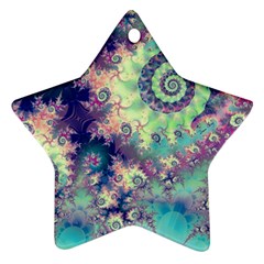 Violet Teal Sea Shells, Abstract Underwater Forest Star Ornament (two Sides) by DianeClancy