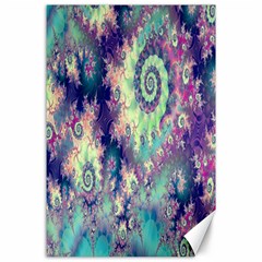 Violet Teal Sea Shells, Abstract Underwater Forest Canvas 24  X 36 