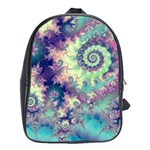 Violet Teal Sea Shells, Abstract Underwater Forest School Bag (Large) Front