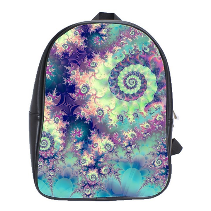 Violet Teal Sea Shells, Abstract Underwater Forest School Bag (Large)