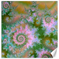 Rose Forest Green, Abstract Swirl Dance Canvas 12  X 12  (unframed) by DianeClancy