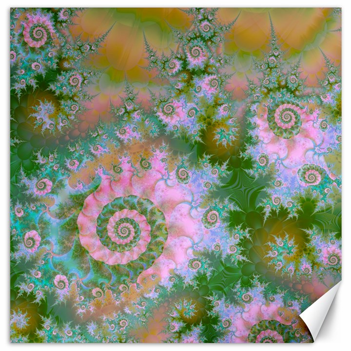 Rose Forest Green, Abstract Swirl Dance Canvas 16  x 16  (Unframed)