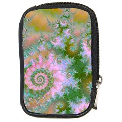 Rose Forest Green, Abstract Swirl Dance Compact Camera Leather Case by DianeClancy