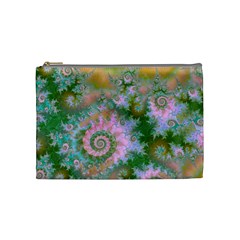 Rose Forest Green, Abstract Swirl Dance Cosmetic Bag (medium) by DianeClancy