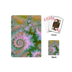 Rose Forest Green, Abstract Swirl Dance Playing Cards (mini) by DianeClancy