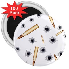 Bulletsnbulletholes 3  Button Magnet (100 Pack)
