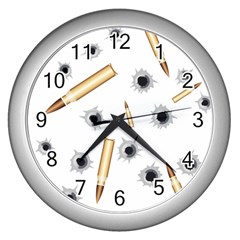 Bulletsnbulletholes Wall Clock (silver)