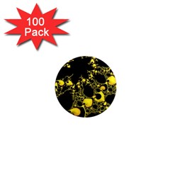 Special Fractal 04 Yellow 1  Mini Button Magnet (100 Pack) by ImpressiveMoments