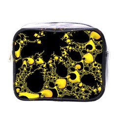 Special Fractal 04 Yellow Mini Travel Toiletry Bag (one Side) by ImpressiveMoments