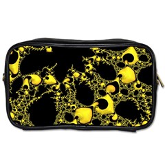 Special Fractal 04 Yellow Travel Toiletry Bag (two Sides) by ImpressiveMoments