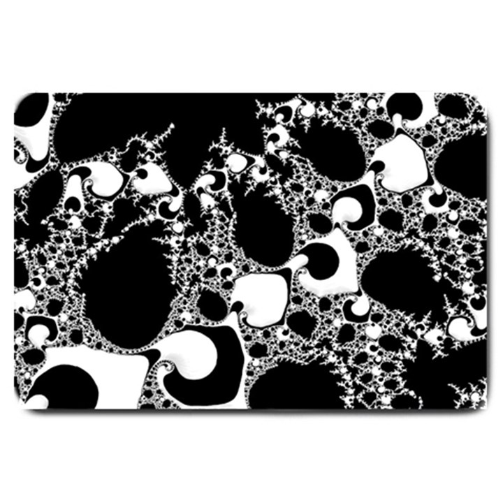 Special Fractal 04 B&w Large Door Mat