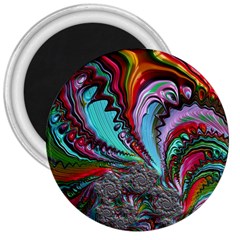 Special Fractal 02 Red 3  Button Magnet by ImpressiveMoments