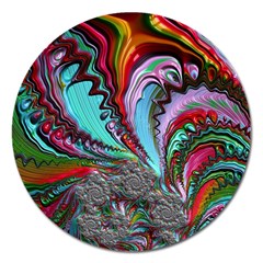 Special Fractal 02 Red Magnet 5  (round) by ImpressiveMoments