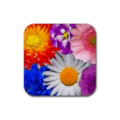 Lovely Flowers, Blue Drink Coasters 4 Pack (square) by ImpressiveMoments