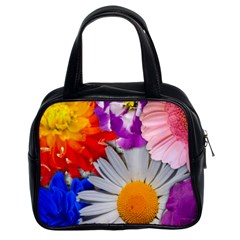 Lovely Flowers, Blue Classic Handbag (two Sides) by ImpressiveMoments