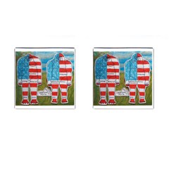 2 Painted Flag Big Foots Everglade Cufflinks (square) by creationtruth