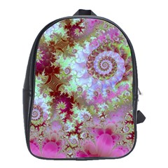 Raspberry Lime Delight, Abstract Ferris Wheel School Bag (large) by DianeClancy