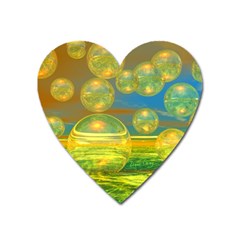 Golden Days, Abstract Yellow Azure Tranquility Magnet (heart) by DianeClancy