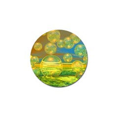 Golden Days, Abstract Yellow Azure Tranquility Golf Ball Marker 10 Pack by DianeClancy