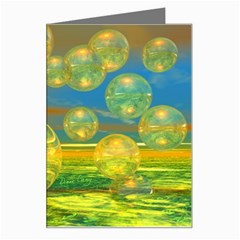 Golden Days, Abstract Yellow Azure Tranquility Greeting Card by DianeClancy