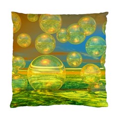 Golden Days, Abstract Yellow Azure Tranquility Cushion Case (two Sided)  by DianeClancy