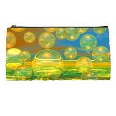 Golden Days, Abstract Yellow Azure Tranquility Pencil Case by DianeClancy