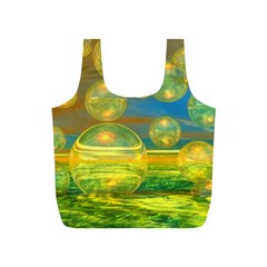 Golden Days, Abstract Yellow Azure Tranquility Reusable Bag (s) by DianeClancy