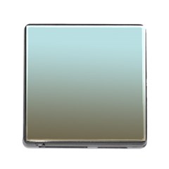 Blue Gold Gradient Memory Card Reader With Storage (square) by zenandchic