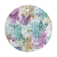 Joy Butterflies Round Ornament by zenandchic