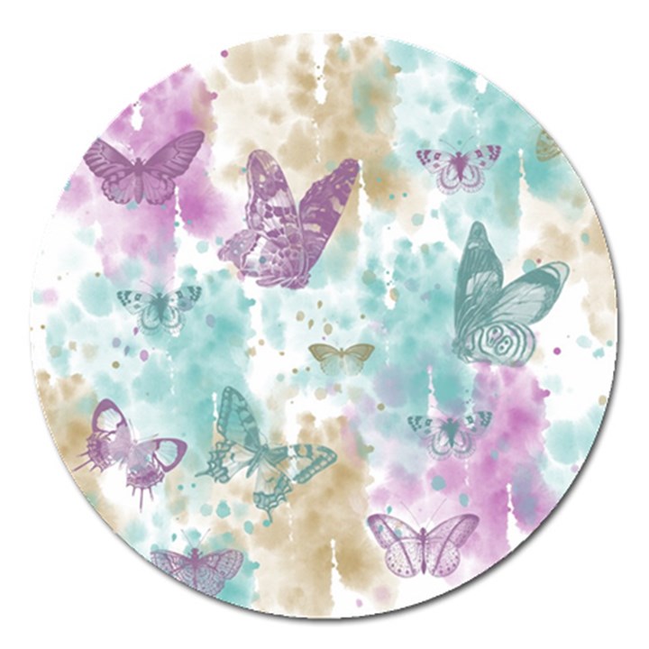 Joy Butterflies Magnet 5  (Round)