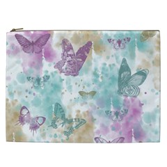 Joy Butterflies Cosmetic Bag (xxl) by zenandchic