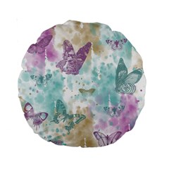 Joy Butterflies 15  Premium Round Cushion  by zenandchic