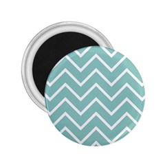 Blue And White Chevron 2 25  Button Magnet by zenandchic