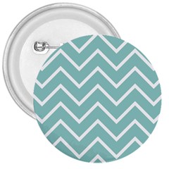 Blue And White Chevron 3  Button by zenandchic