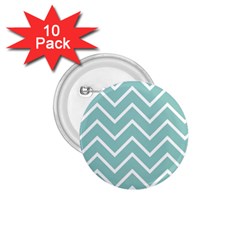 Blue And White Chevron 1 75  Button (10 Pack) by zenandchic