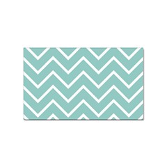 Blue And White Chevron Sticker (rectangle) by zenandchic