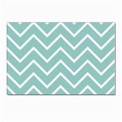 Blue And White Chevron Postcards 5  X 7  (10 Pack) by zenandchic