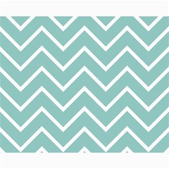 Blue And White Chevron Canvas 16  X 20  (unframed) by zenandchic