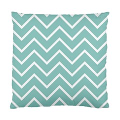 Blue And White Chevron Cushion Case (single Sided) 