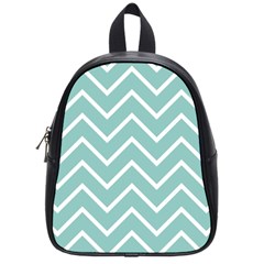 Blue And White Chevron School Bag (small) by zenandchic