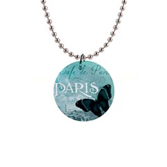 Paris Butterfly Button Necklace by zenandchic