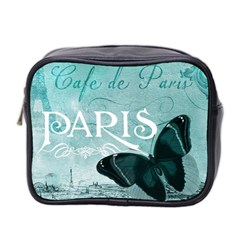 Paris Butterfly Mini Travel Toiletry Bag (two Sides) by zenandchic