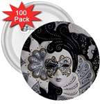 Venetian Mask 3  Button (100 pack)