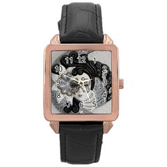 Venetian Mask Rose Gold Leather Watch  by StuffOrSomething