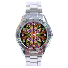 Rainbow Elliptic Splits Stainless Steel Watch by WolfepawFractals