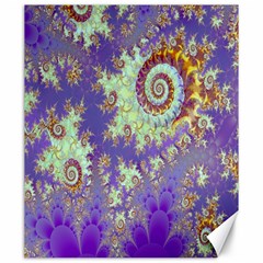 Sea Shell Spiral, Abstract Violet Cyan Stars Canvas 20  X 24  (unframed) by DianeClancy