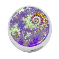 Sea Shell Spiral, Abstract Violet Cyan Stars 4-port Usb Hub (two Sides)