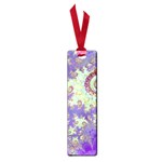 Sea Shell Spiral, Abstract Violet Cyan Stars Small Bookmark Front