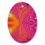 Magenta Boardwalk Carnival, Abstract Ocean Shimmer Oval Ornament Front